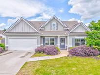 Charming single-story home with well-maintained landscaping, gray exterior, and attached garage at 101 Wins Walk, Cartersville, GA 30121