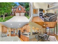 Charming two-story brick home with a manicured lawn and a two-car garage at 1085 Highland Crest Ct, Mableton, GA 30126
