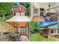 Real estate image collage of home exterior, living space, and backyard at 1085 Highland Crest Ct, Mableton, GA 30126