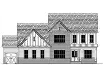 Detailed architectural drawing of a two-story home with brick and siding at 3435 Dr Bramblett Rd, Cumming, GA 30028