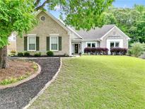 Charming brick home with well-manicured lawn, landscaping, and curb appeal at 3320 Goldmist Dr, Buford, GA 30519