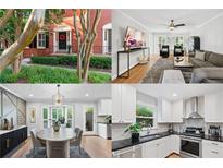 Collage featuring the home's front exterior, living room, dining room, and kitchen at 403 Defoors Mill Nw Dr, Atlanta, GA 30318