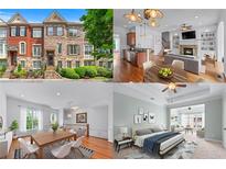 Real estate collage featuring exterior, kitchen, living, dining and bedroom views at 611 Parkside Village Nw Way, Marietta, GA 30060