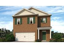 Two-story brick home with attached garage, green shutters, and manicured landscaping at 3048 Manor Hill Pl, Union City, GA 30291