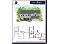 Charming two-story home with gray and white siding, a covered porch, and a two-car garage, set amongst lush trees at 183 Silvercrest Dr, Acworth, GA 30101