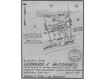Plat of Leonard F. McConnell's land lot showing property lines, Amberly Drive, and Holliston Road at 2628 Amberly Dr, Dunwoody, GA 30360