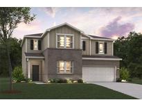 Charming two-story home featuring brick accents, a two-car garage, and a well-maintained lawn at 7099 Brushwood Bend (Lot 32), Lithonia, GA 30058