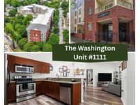 View of the Washington Condominiums, Unit 1111, featuring brick exterior, balconies and easy access to downtown at 870 Mayson Turner Rd Nw # 1111, Atlanta, GA 30314