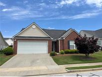Charming single-story home with a well-manicured lawn and a two-car garage at 802 Village Pl, Loganville, GA 30052