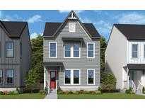 Charming two-story home with gray siding, bright red door, and well-maintained landscaping at 752 Auguste Ave, Decatur, GA 30033