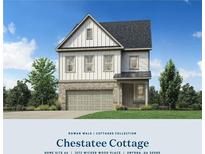 Charming two-story home with a mix of stone and siding, complemented by a well-manicured front yard at 1572 Wicker Wood Se Pl, Smyrna, GA 30080