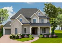 Charming two-story home showcasing a stone and gray siding, a welcoming front porch, and a well-manicured lawn at 155 Palisade Dr, Rydal, GA 30171