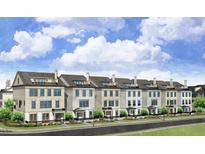 Stately townhomes with brick facade, black trim, and roof top decks in a desirable neighborhood at 255 Mayfair Ct, Alpharetta, GA 30009