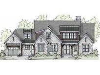 Sketch of a charming two-story home with a garage and intricate detailing at 122 Palisade Dr, Rydal, GA 30171