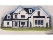 Charming modern farmhouse with white siding, black trim, covered porch and manicured lawn at 161 West Lake Blvd, Carrollton, GA 30116