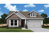 Charming single-Gathering home featuring a brick facade, well-maintained lawn, and a two-car garage at 1045 Pine Bark Ln, Canton, GA 30114