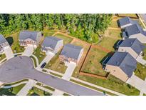 An aerial view of a suburban neighborhood with well-maintained lawns and neatly arranged homes at 4117 Flat Rock Pt, Stonecrest, GA 30038