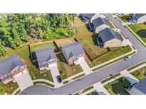 Birds eye view showcasing the home's location, neighboring houses and the community layout at 4117 Flat Rock Pt, Stonecrest, GA 30038