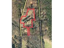 Aerial view of a large parcel of land with approximately 13 acres at 7000 Petersburg Rd, Fairburn, GA 30213