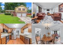 Charming home featuring well-manicured lawn, brick accents, and a two-car garage, creating an inviting curb appeal at 564 Allana Ct, Stone Mountain, GA 30087