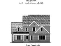 Detailed front elevation of home featuring brick facade and covered porch at 2753 S Waterworks Rd, Buford, GA 30518