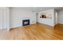 Bright living room featuring a classic fireplace, hardwood floors and an open view of the modern kitchen at 1601 Augusta Se Dr, Marietta, GA 30067