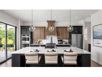 Beautiful kitchen featuring a large island, modern cabinetry, stainless steel appliances, and pendant lighting at 1063 Winding Branch Dr, Canton, GA 30114