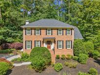 Charming two-story brick home with a well-manicured lawn and mature trees at 2502 Tritt Springs Ne Trce, Marietta, GA 30062