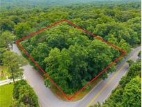 Expansive wooded lot bordered by a road, offering privacy and natural beauty at 5680 Whitner Dr, Atlanta, GA 30327