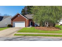 Charming brick home with a well-maintained lawn, mature tree, and two-car garage at 175 Robin Ct, Fayetteville, GA 30215