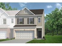 New two-story home featuring neutral siding and a brick-accented two-car garage at 2450 Ravencliff Dr # 146, Austell, GA 30168