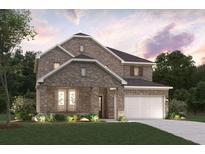 Charming two-story brick home with a manicured lawn, a two-car garage, and a welcoming front porch at 2038 Brookhill Way, Snellville, GA 30078
