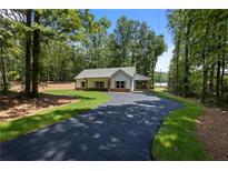 Charming single-story home with an extended driveway and a covered carport, surrounded by lush greenery at Lot 2 Harmony Rd, Temple, GA 30179