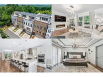 Stunning townhome exterior showcasing modern design and meticulous landscaping with wooded scenery at 1049 Brandsford Nw St # 27-01, Atlanta, GA 30318