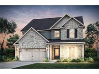 Charming two-story home with a brick facade, attached garage, landscaped yard, and welcoming front porch at 4885 Rosarian Drive, Cumming, GA 30040