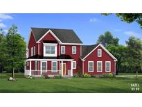 Charming two-story home featuring a welcoming front porch and vibrant red siding at 4114 Valleyview Ct, Mcdonough, GA 30252
