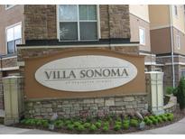 Attractive Villa Sonoma community sign with stone base and manicured landscaping at 10 Perimeter Summit Ne Blvd # 3105, Atlanta, GA 30319