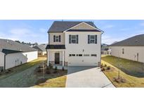 Beautiful two-story home featuring a two-car garage, manicured lawn, and classic architectural details at 11903 Aukerman Way, Hampton, GA 30228
