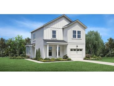 Two-story home with white siding, gray roof, and landscaping at 418 Queenview Ln, Charleston, SC 29414