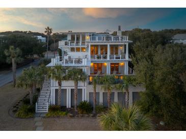 Luxury beachfront home with expansive decks and ocean views at 4001 Palm Blvd, Isle of Palms, SC 29451