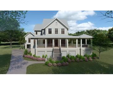 Two-story home with wraparound porch and landscaping at 945 Fish Camp Rd, Charleston, SC 29492