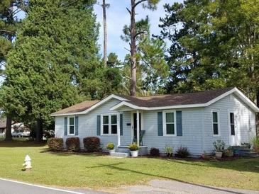 Charming one-story home with gray siding, landscaping, and a spacious yard at 206 Dukes St, Saint George, SC 29477