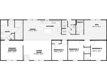 Open floor plan showcasing spacious kitchen, bedrooms, and living room at 380 Dike Rd, Bonneau, SC 29431