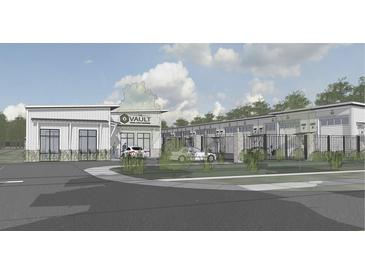 Rendering of business exteriors with white paneling, signage and landscaping against a blue sky at 565 Faison Rd # 57, Mount Pleasant, SC 29466