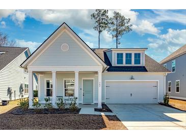 Charming single-Gathering home with a welcoming front porch, manicured lawn, and attached two-car garage at 187 Granton Edge Ln, Summerville, SC 29486
