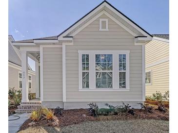 Charming home exterior with neutral siding, white trim, and well-maintained landscaping at 810 Gentle Breeze Dr, Summerville, SC 29486