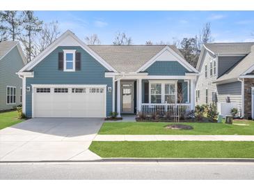 Charming single-story home with a well-manicured lawn and a two-car attached garage at 222 River Martin Ct, Summerville, SC 29483
