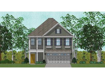 Charming two-story home with a welcoming front porch, black shutters, and a two-car garage at 286 O'Leary Circle Dr, Summerville, SC 29483