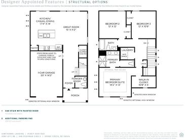 Detailed floor plan showcasing the layout of the home at 348 Chapman Cir, Goose Creek, SC 29445