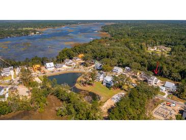 Stunning aerial view of the community showcasing waterfront access and community pond at 3853 Delinger Dr, Mount Pleasant, SC 29466